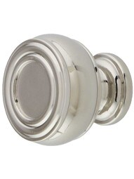 Bremen 2 Ringed Cabinet Knob - 1 3/16 inch Diameter in Polished Nickel.